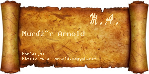 Murár Arnold névjegykártya