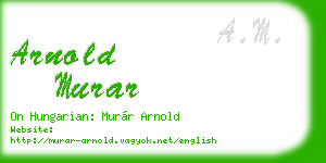 arnold murar business card